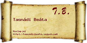 Tasnádi Beáta névjegykártya